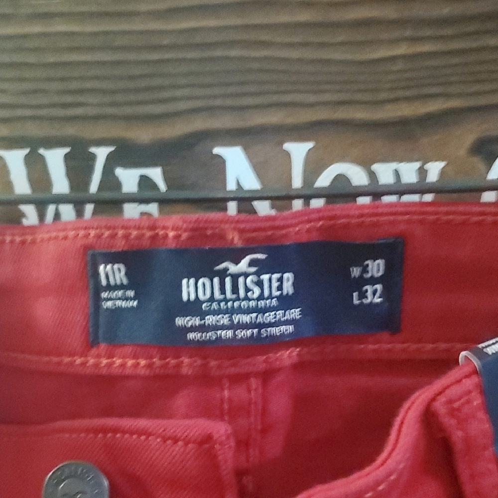 NWT Hollister Size 11R Red Flare Jeans - Picture 8 of 8